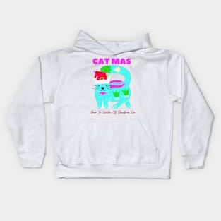 catmas : born in winter of christmas eve Kids Hoodie